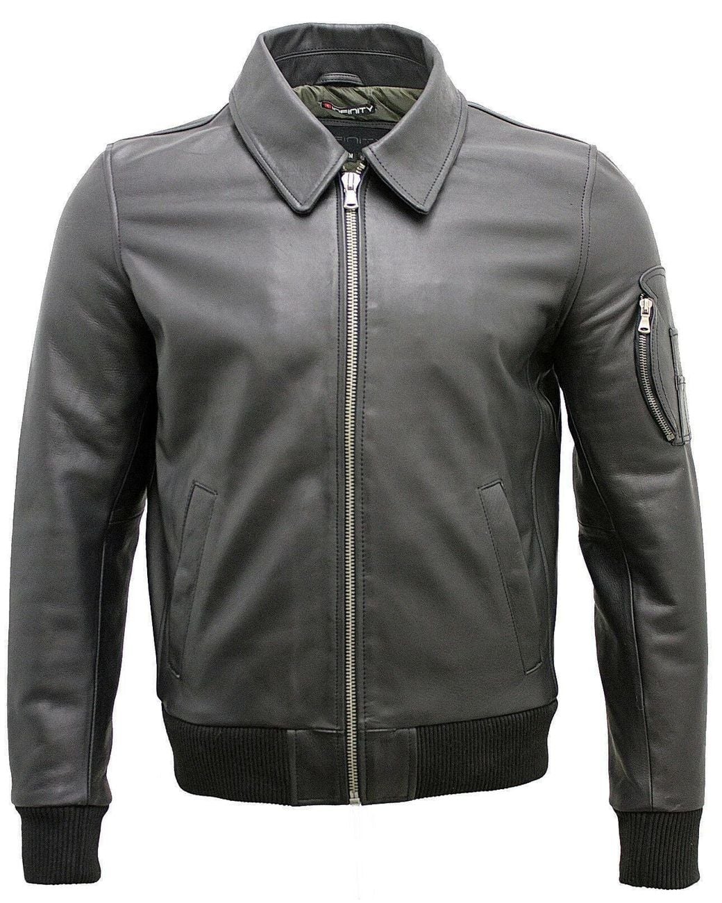 Infinity Leather Gray Cowhide Airline Leather A2 Us Airforce Bomber Jacket for men