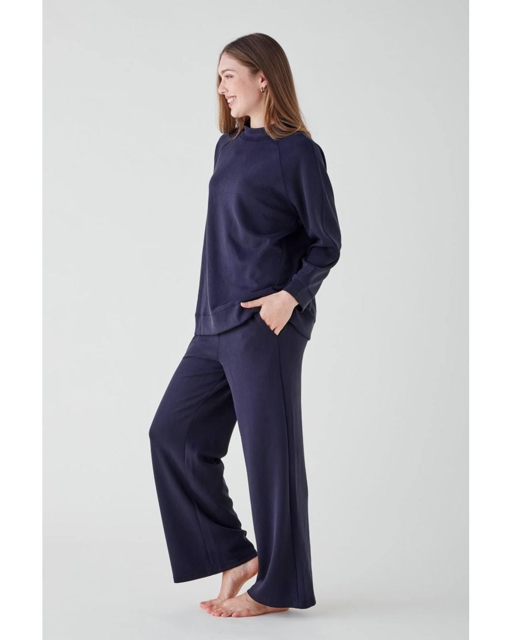 The Night Store Blue Turtle Neck Lounge Trouser Set