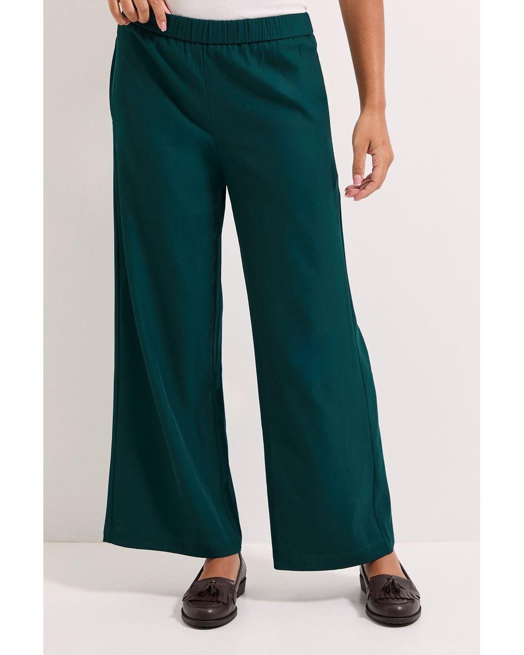 Dorothy Perkins Blue Elasticated Waist Straight Leg Trouser