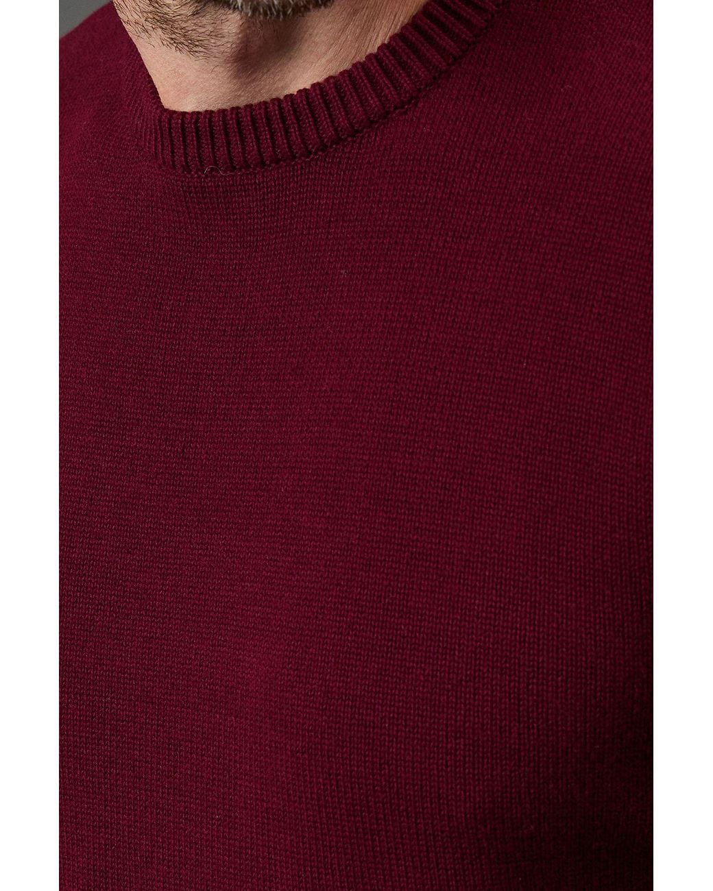 MAINE Red Premium Pure Cotton Crew Neck Jumper for men