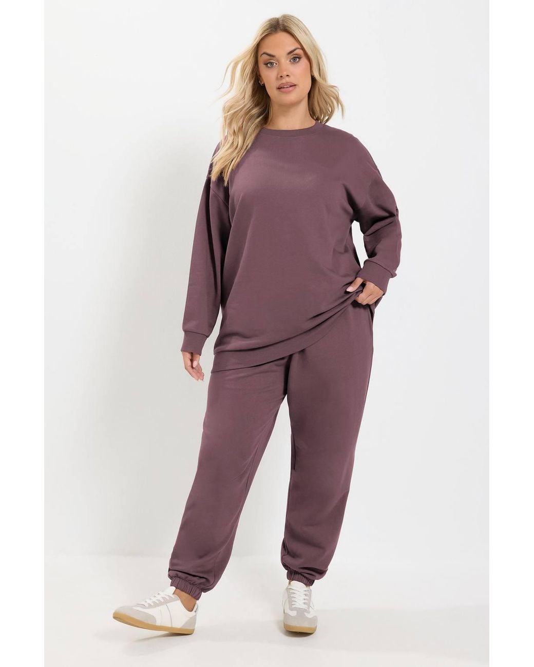 Yours Purple Sweatshirt & Cuffed Jogger Set