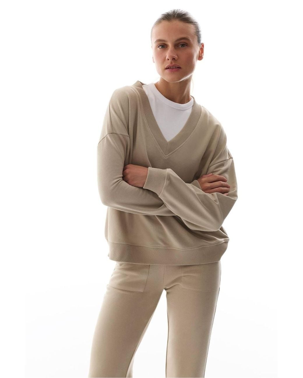 Penti Natural Wide V-Neck Sweatshirt