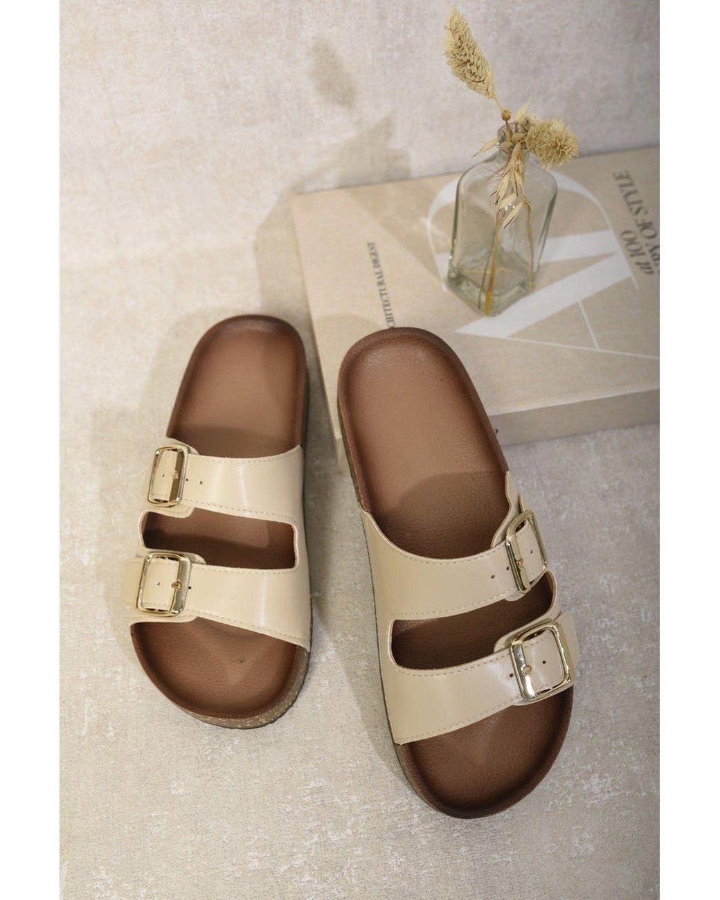 IKRUSH Pink Miriam Double Buckle Strap Sandals With Block Heel