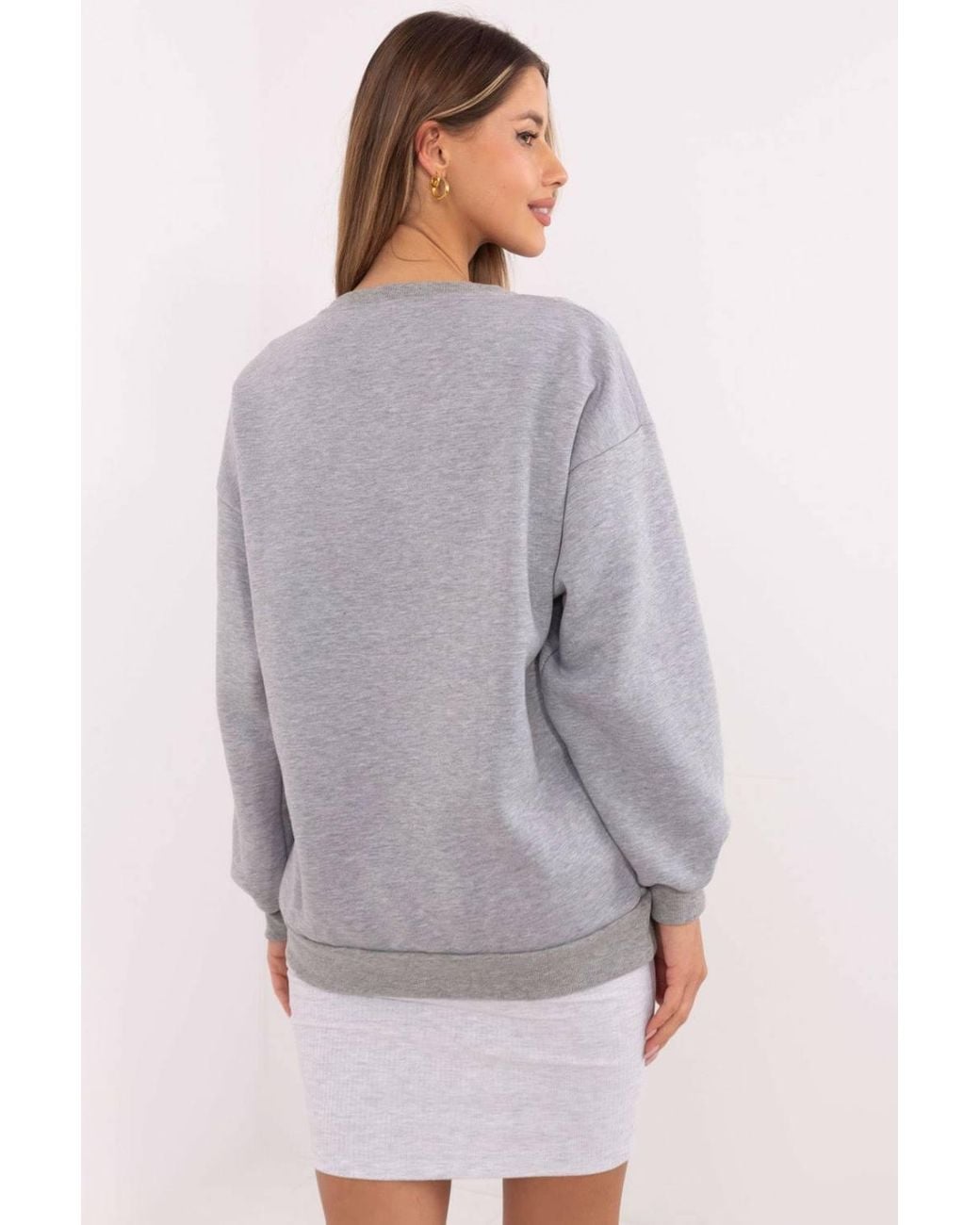 Love Lace Gray Cotton Polyester Insulated Casual Sweatshirt Style 206135