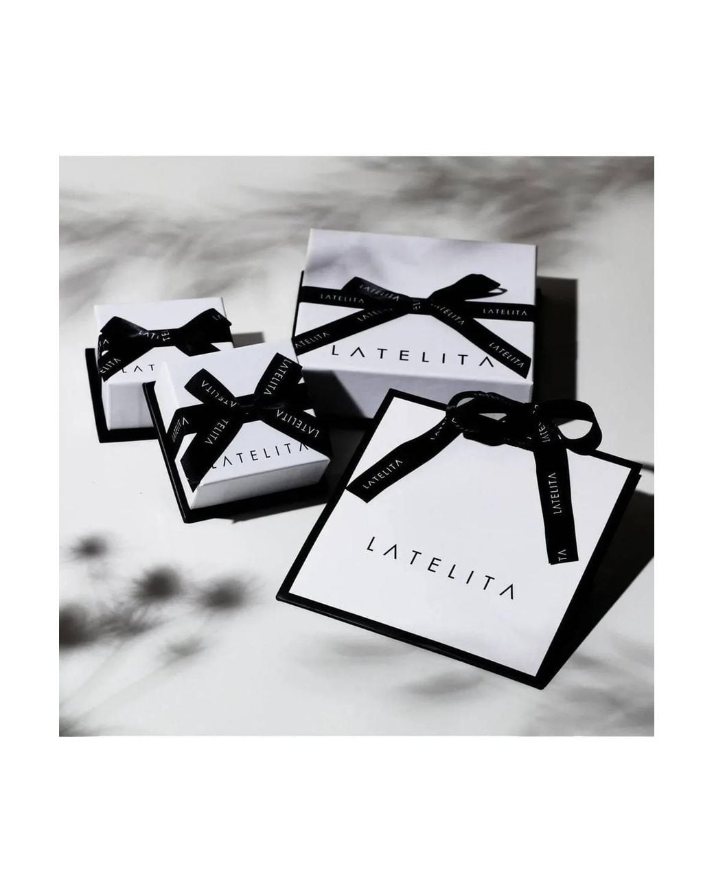 Latelita London White Iris Flower & Pearl Dangle Earrings