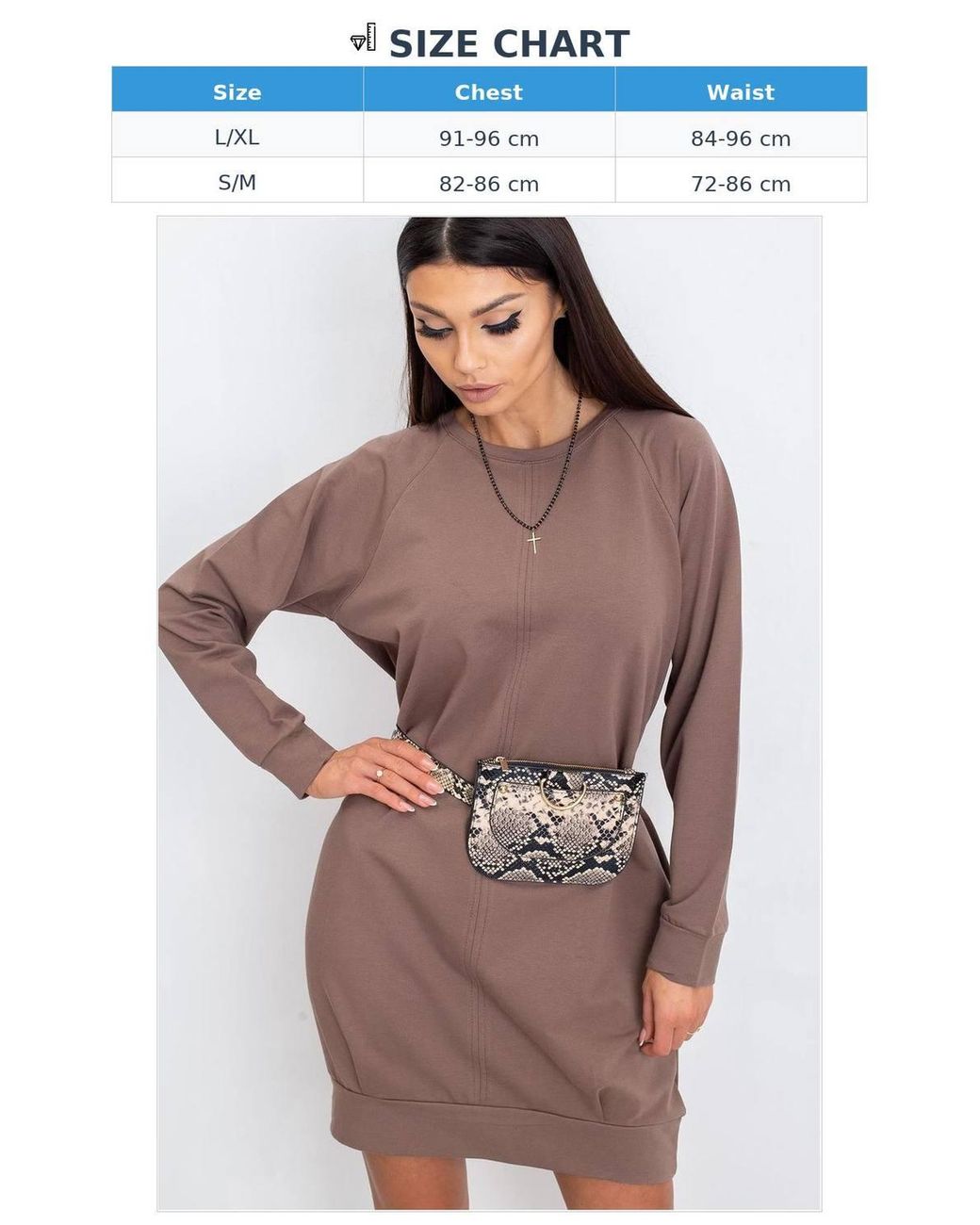 Love Lace Brown Everyday Cotton Elastane Long Sleeve Dress