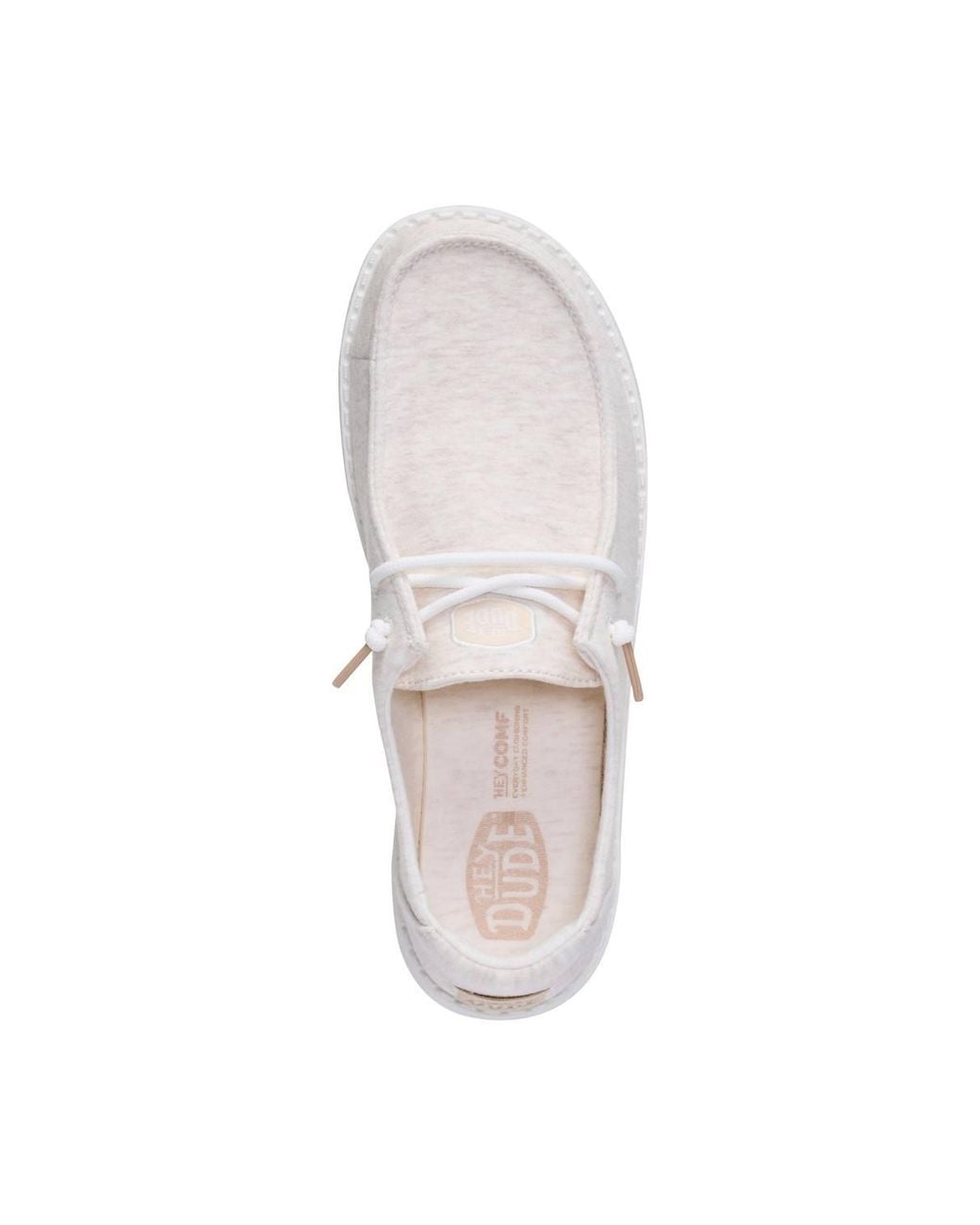 HeyDude White Wendy Stretch Jersey Slip On Shoe