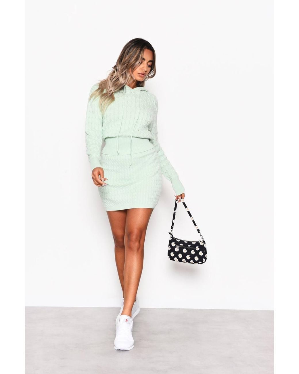 Shnoo White Knitted Mini Skirt