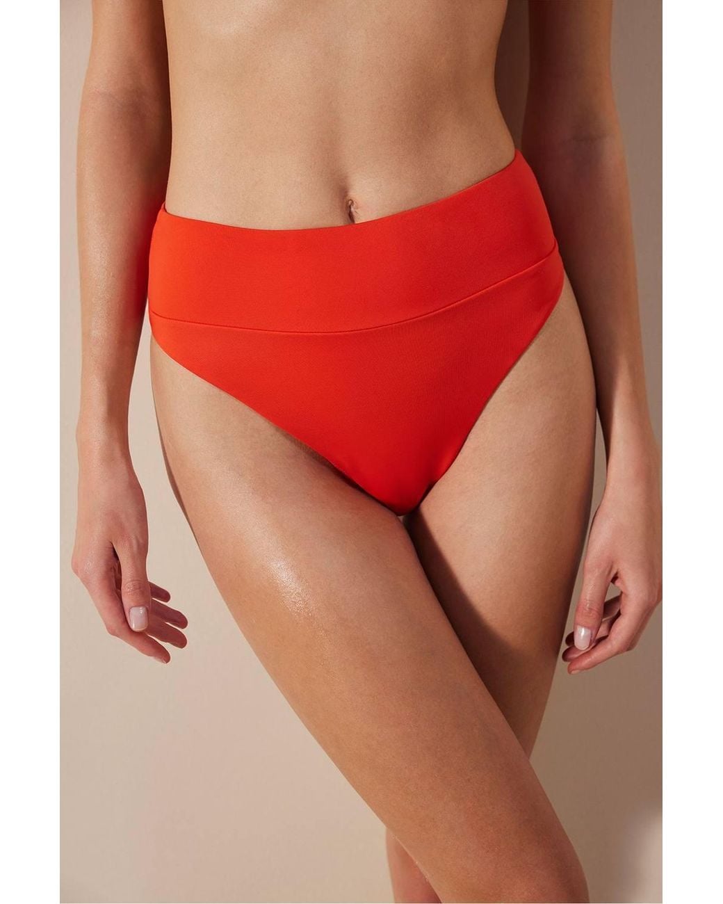 Penti Red Basic Super High Leg Bikini Bottom