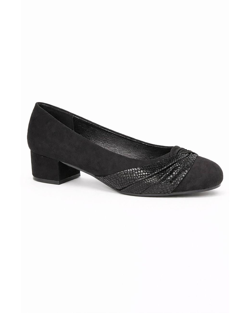 Spot on Multicolor Wide Fit Low Heel Court Shoes With Pleated Front Detail