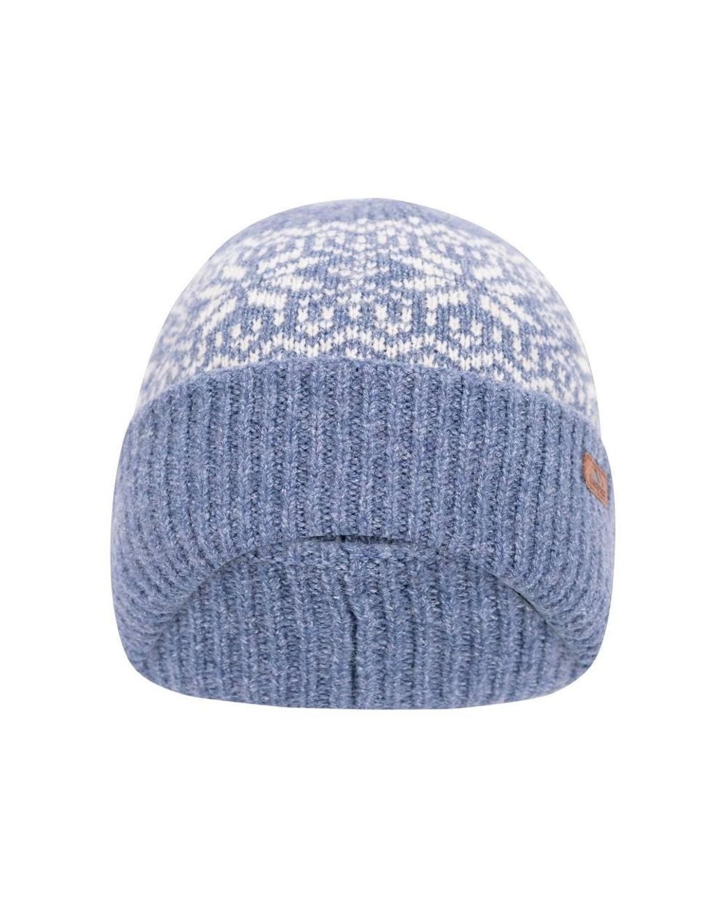 Trespass Blue Kailer Fair Isle Knitted Beanie for men