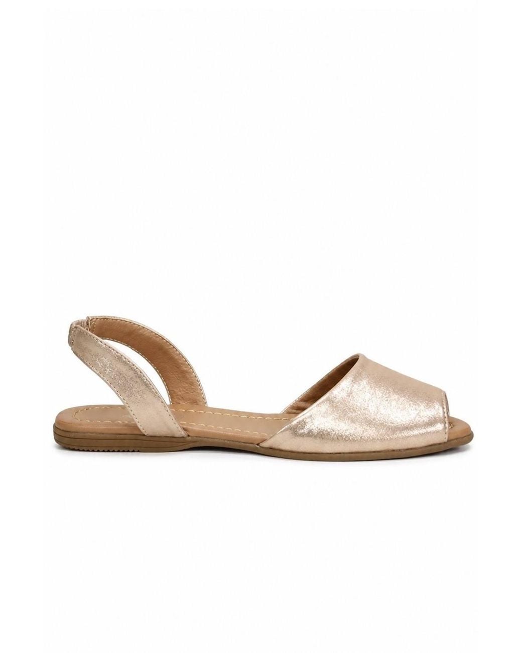 Spot on Natural Elastic Back Strap Flat Sandals