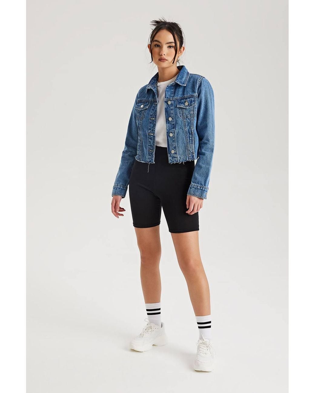 Urban Bliss Blue Raw Hem Jacket