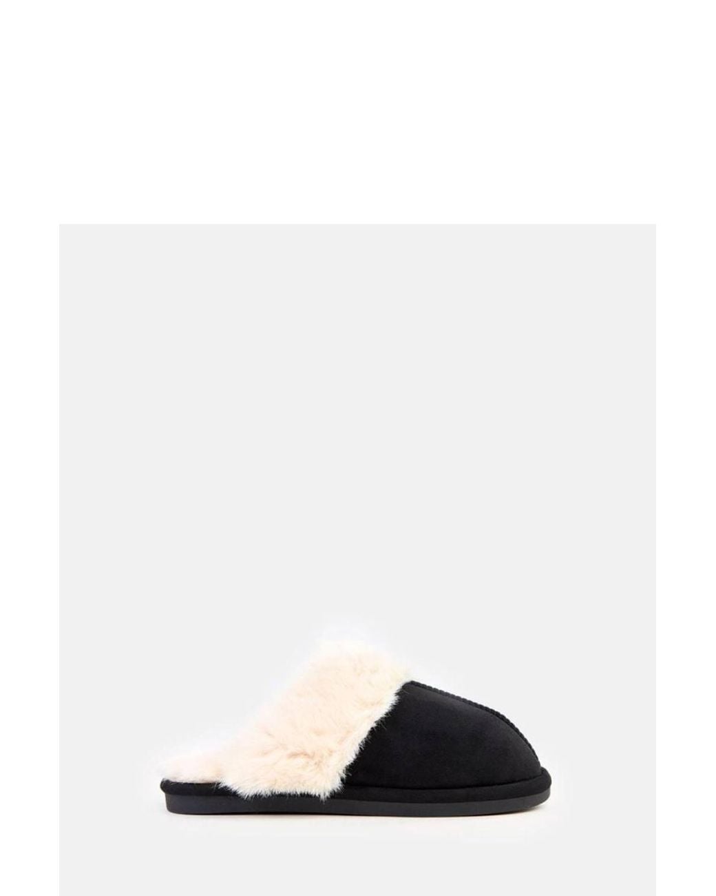 Love Lace Blue Fur Lined Slip On Slippers With Warm Insulated Insole Comfort