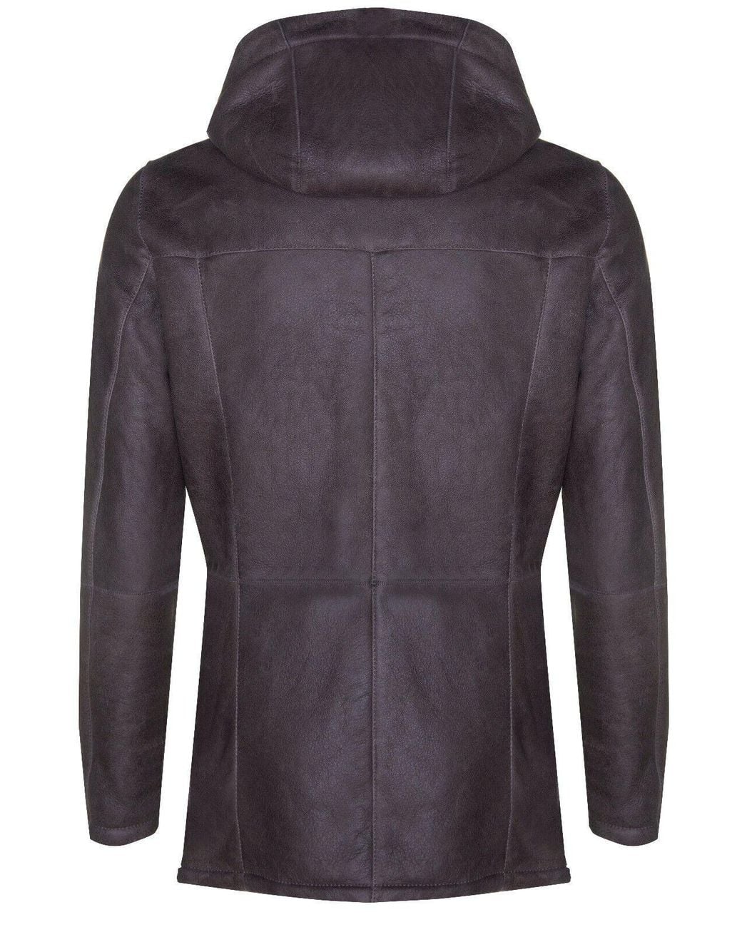Infinity Leather Purple Sheepskin Hooded Parka Coat-Alafaya for men