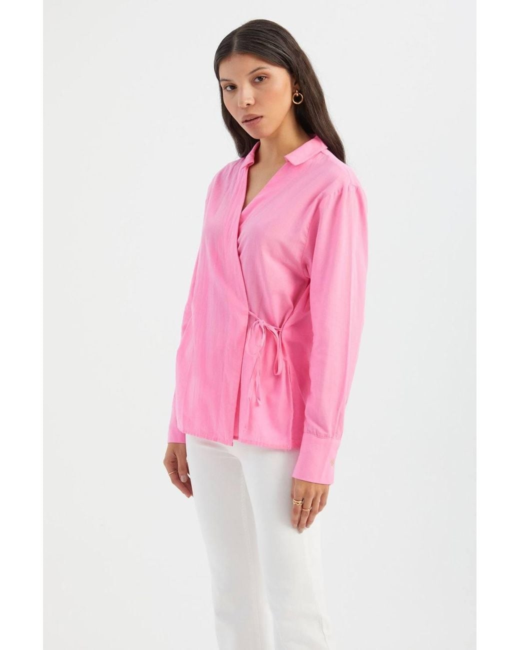 Hiccup Pink Tie Side Long Sleeve Shirt