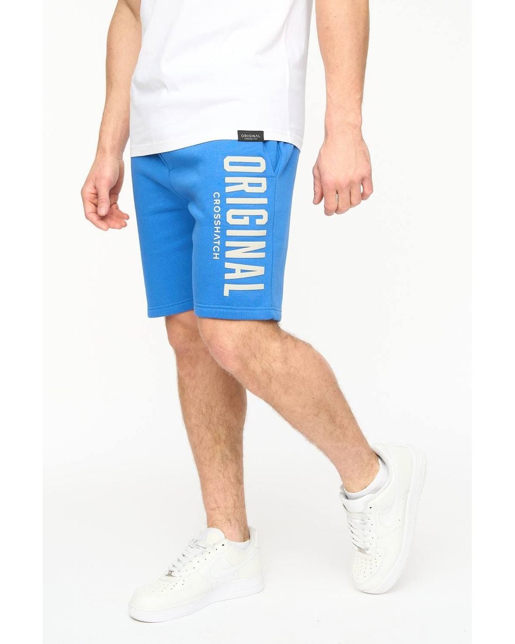 Crosshatch Blue Kensby Graphic Shorts for men
