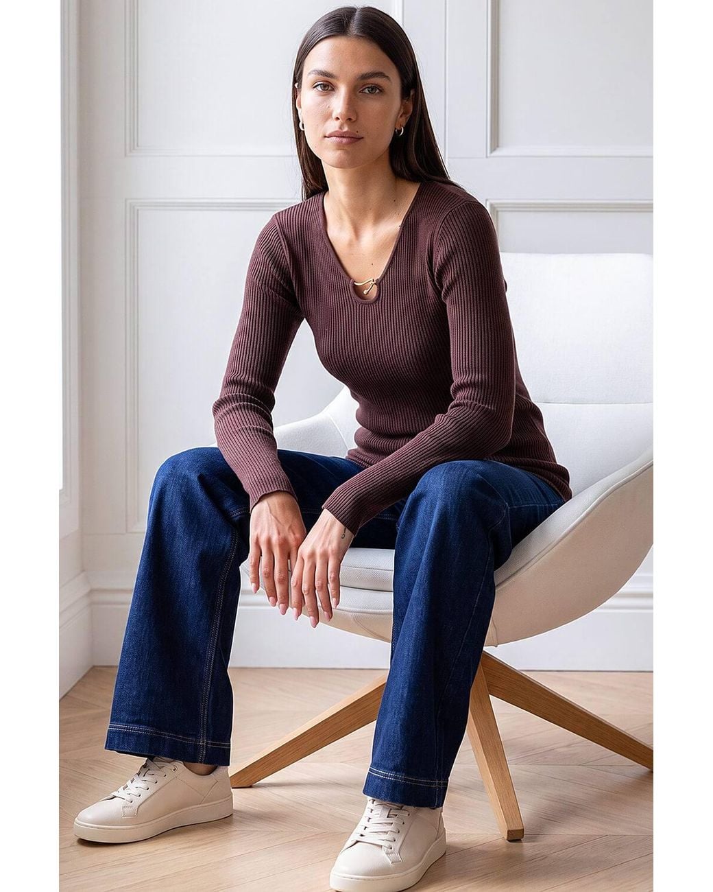 Roman Purple Trim Knit Jumper