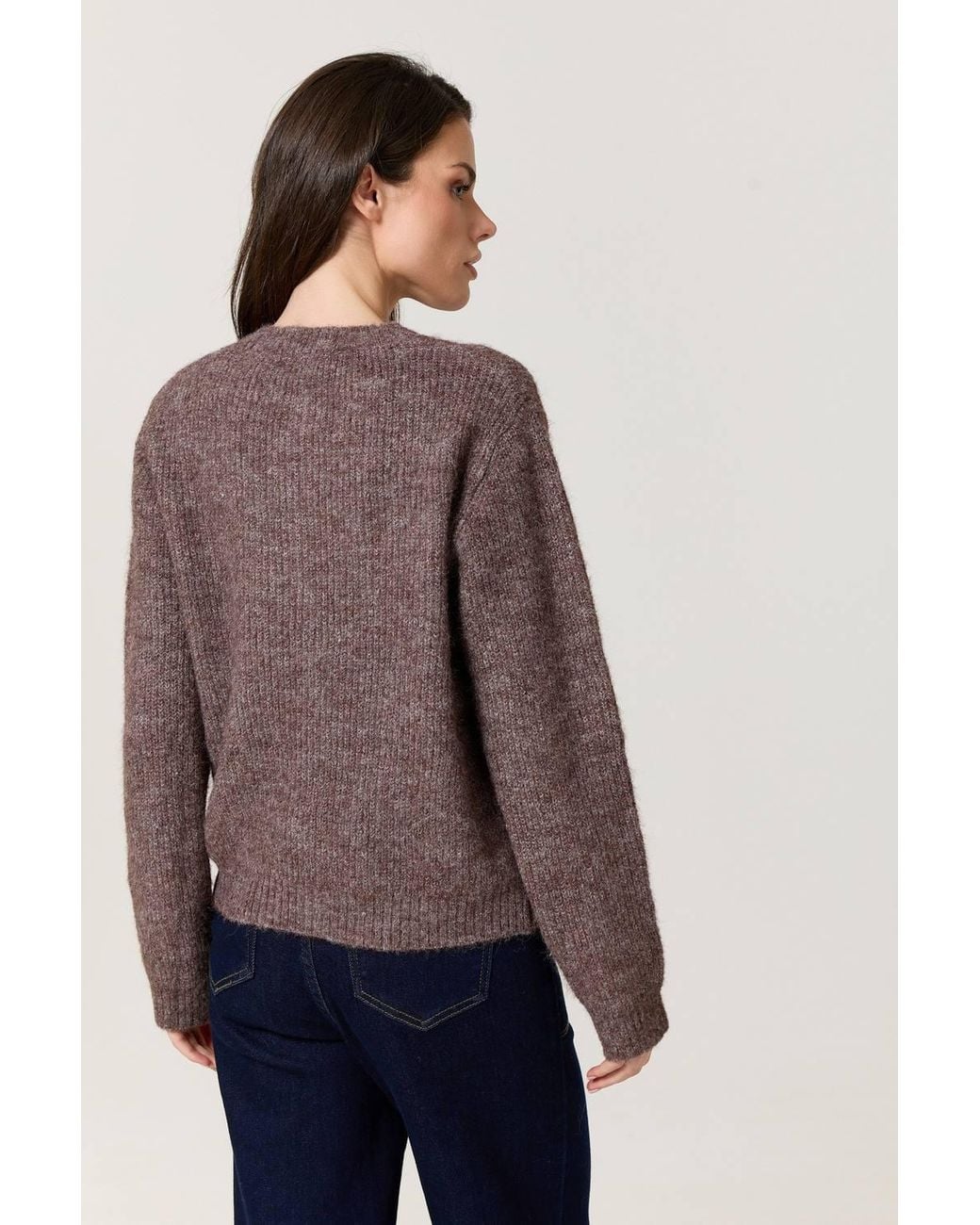 Liquorish Blue Heart Button Wool Blend Cardigan