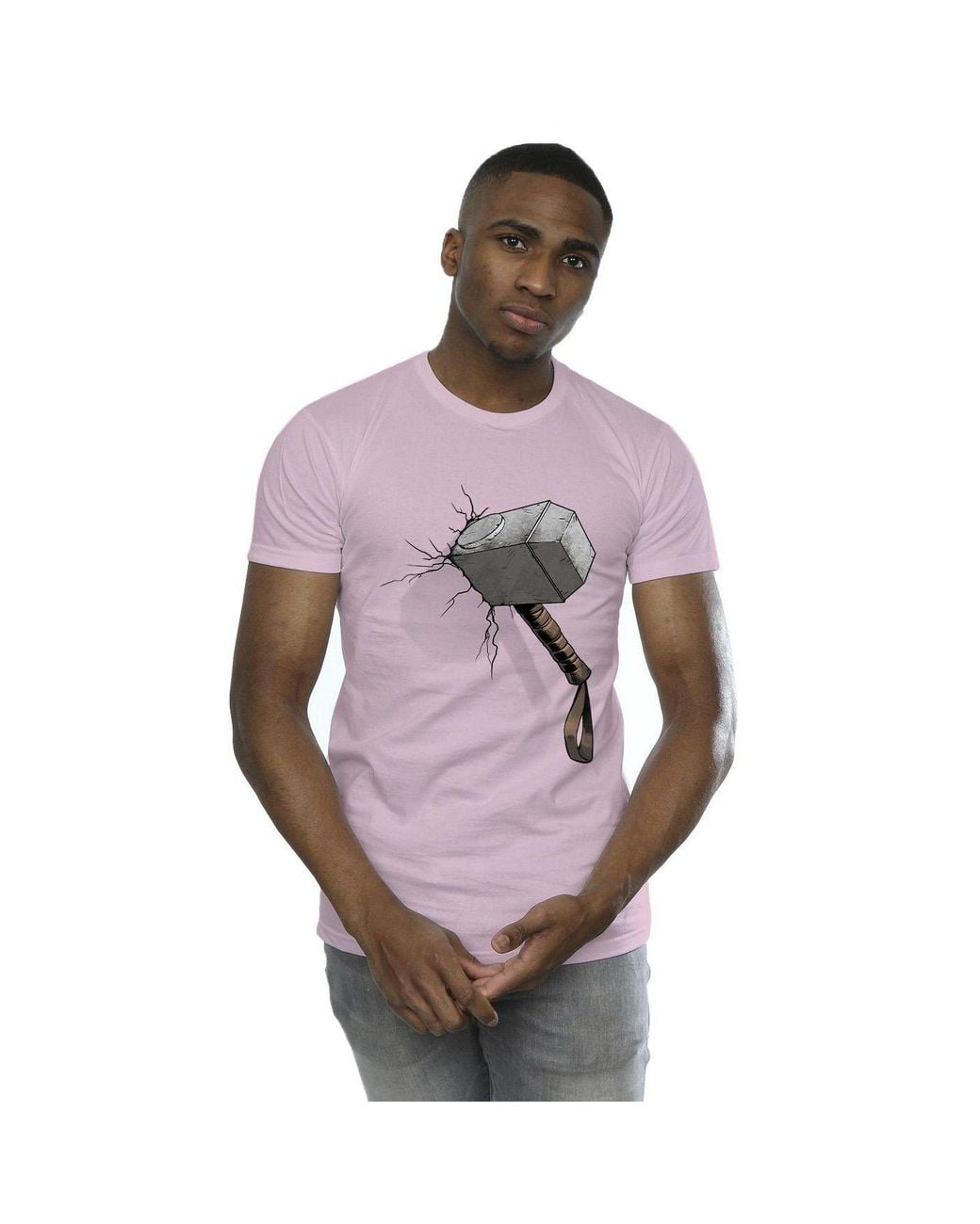 Marvel Purple Thor Hammer Crack T-Shirt for men