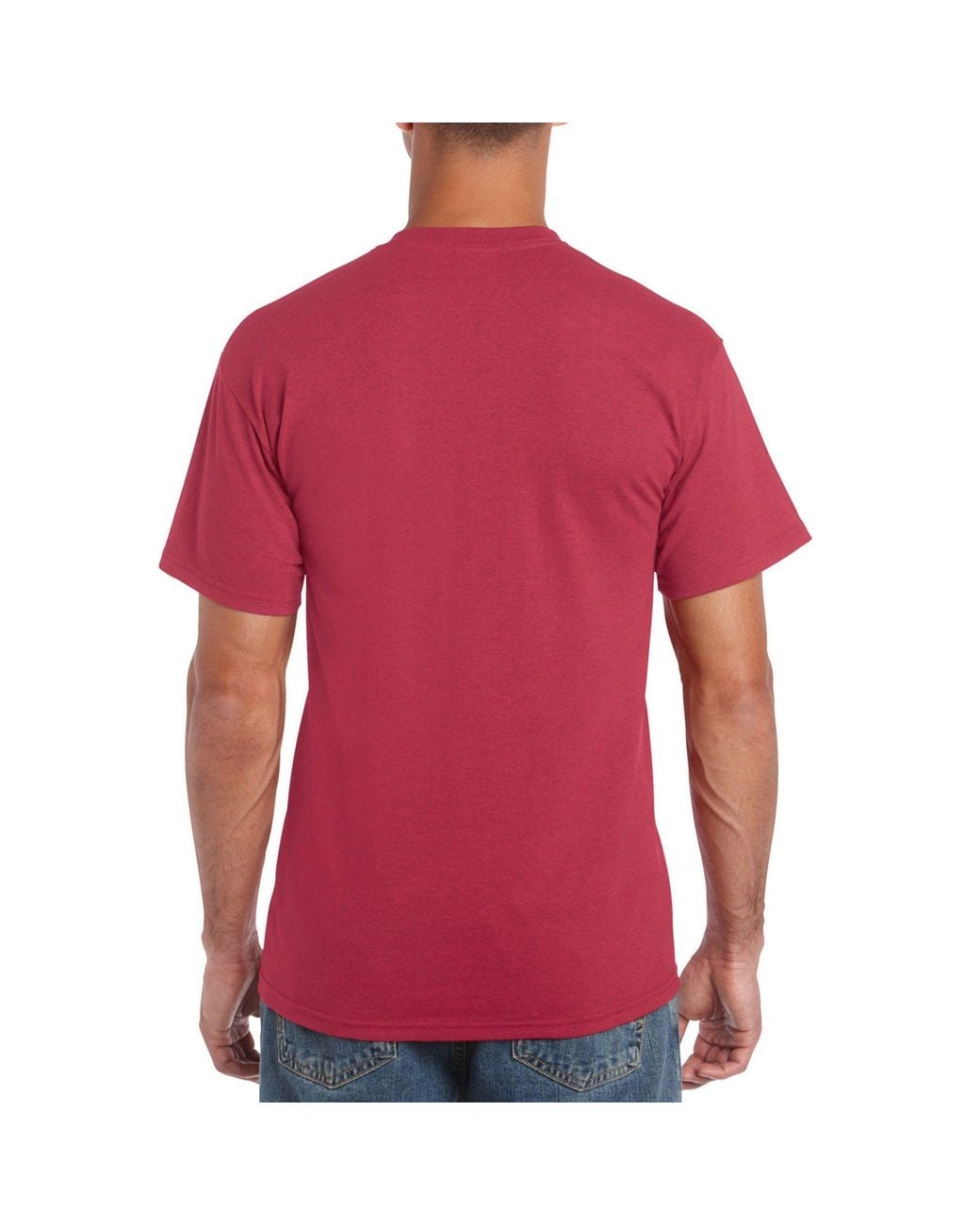 Gildan Pink Plain Cotton Heavy T-Shirt for men