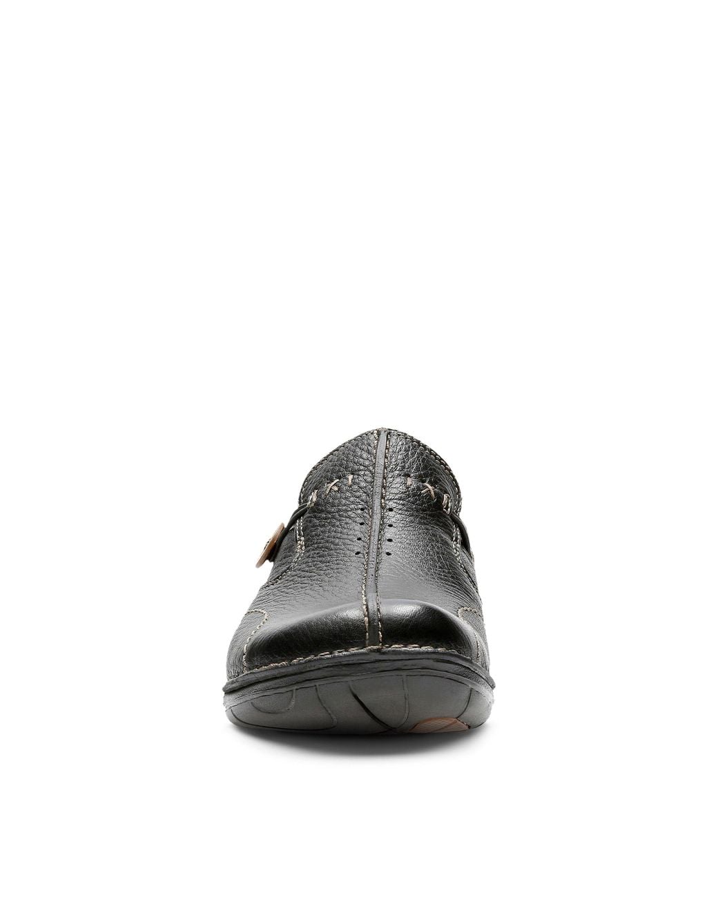 Clarks Black Un Loop Leather Slip Ons
