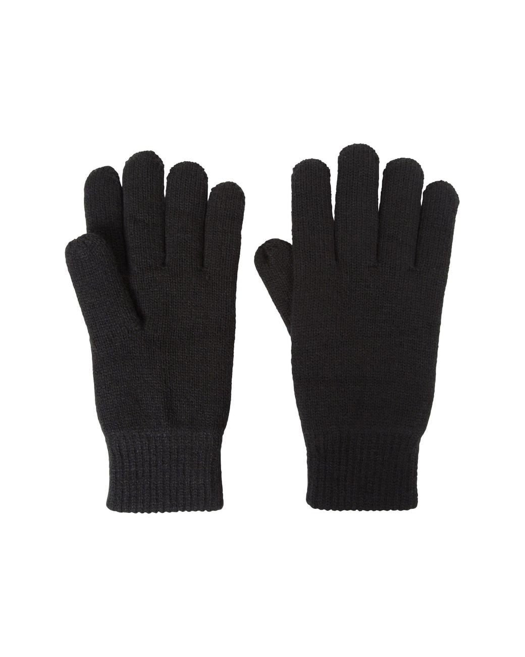 Mountain Warehouse Black Double Lined Warm Soft Lightweight Knitted Skiing Winter Gloves for men