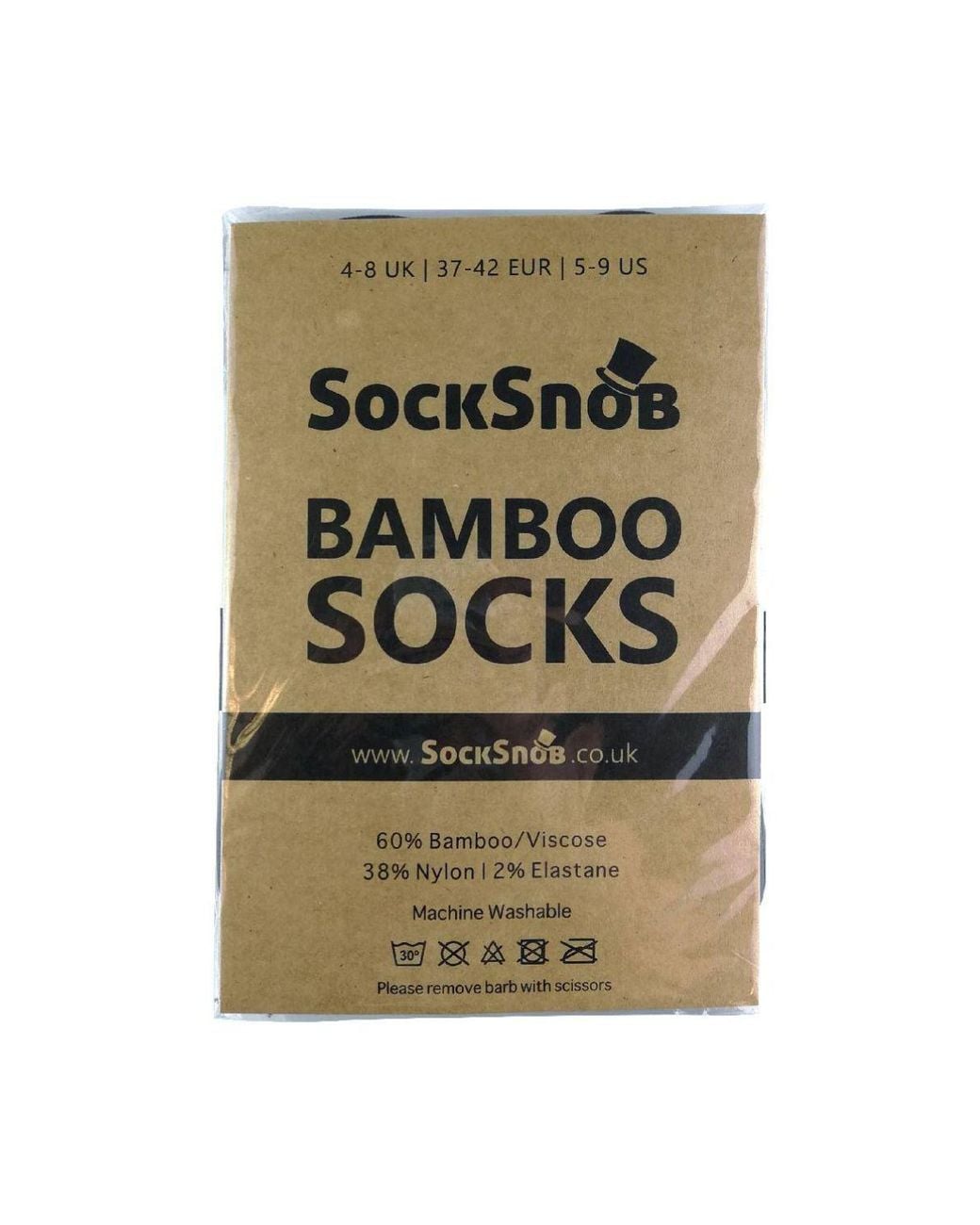 Sock Snob Natural 4 Pack Bamboo No Show Invisible Socks