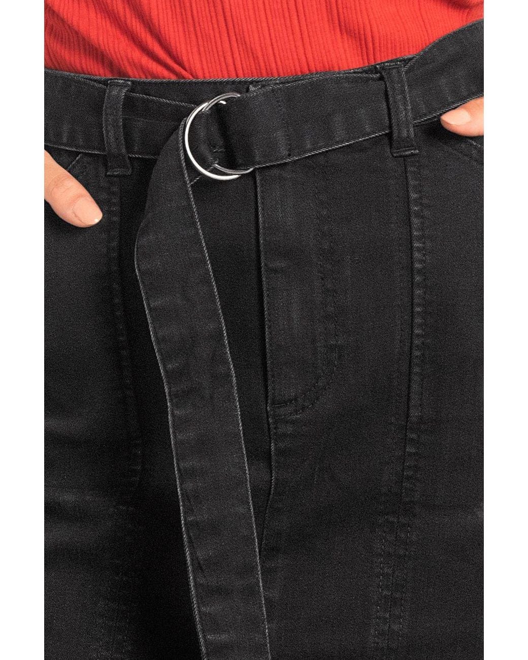 Enorsia Black Boyfriend's Love Split Front Denim Skirts