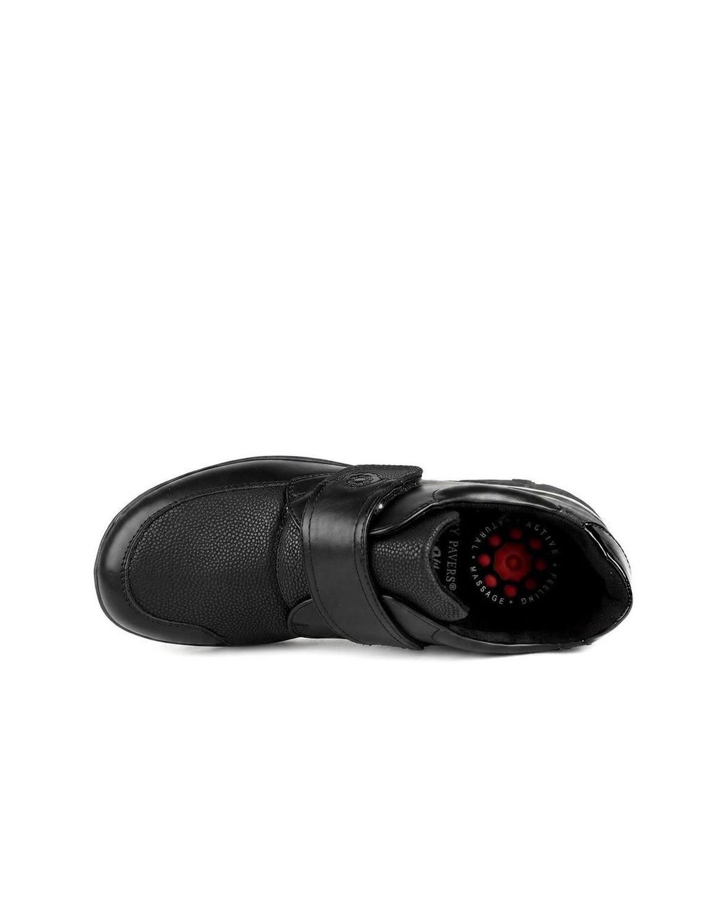 Pavers Black Relife Wide Fit Touch Fasten Monk Shoes