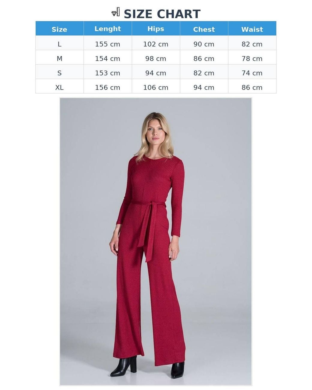 Love Lace Red Ribbed Knit Long Sleeve Wide Leg Jumpsuit