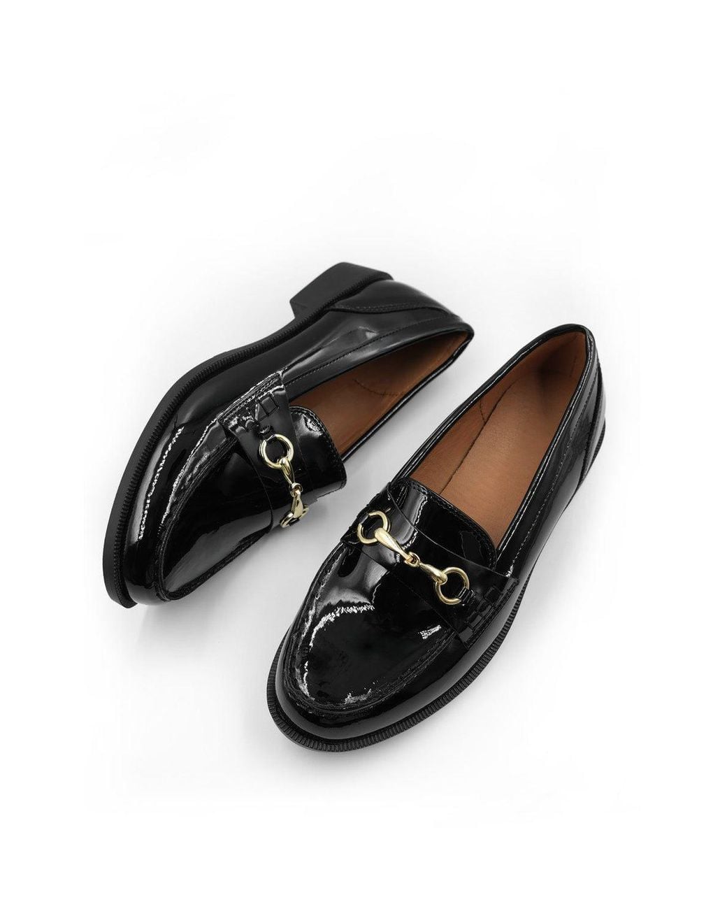 Where's That From Black 'Adalira' Wide Fit Round Toe Single Metal Bar Loafers