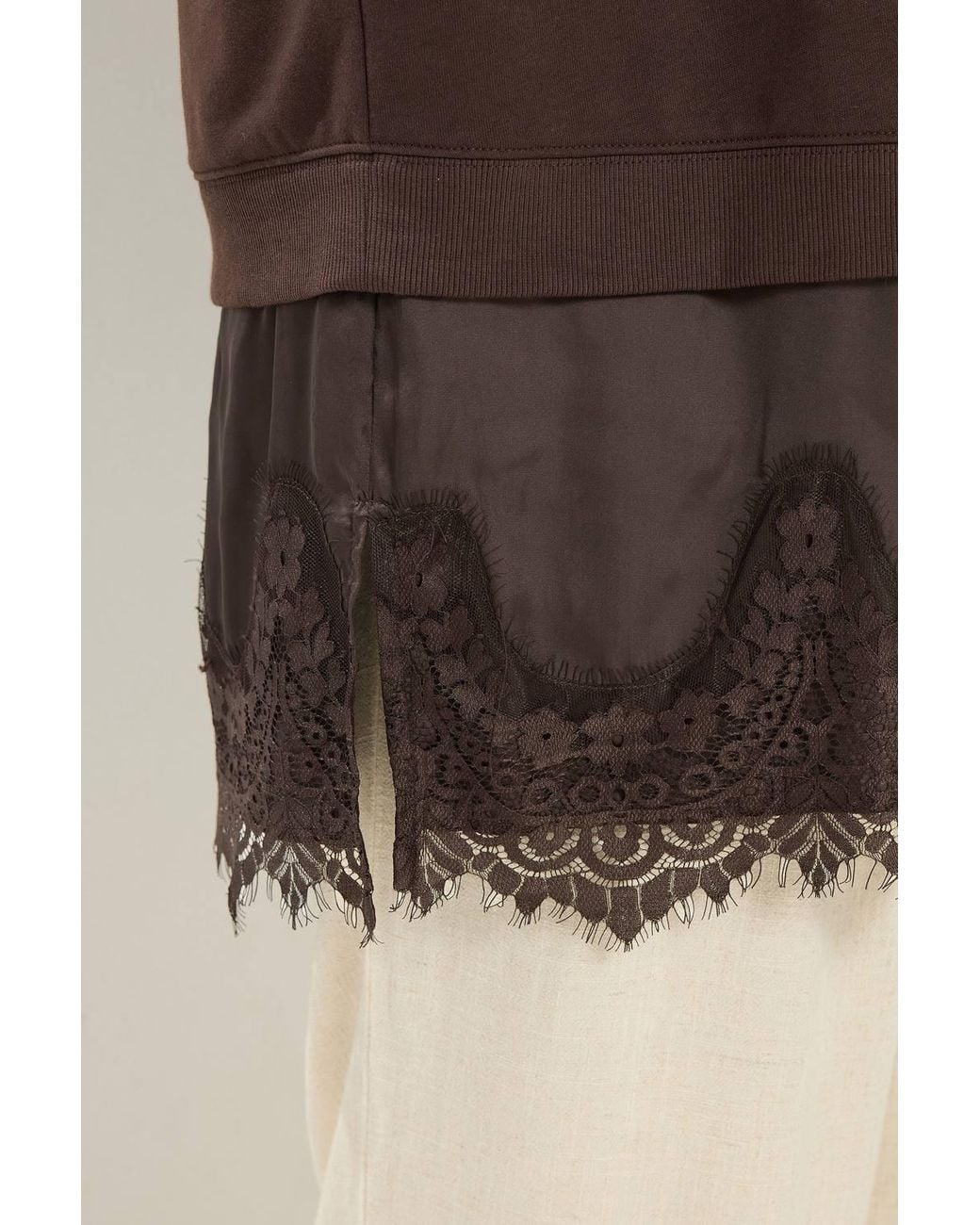 Yours Brown Lace 2-In-1 Jumper