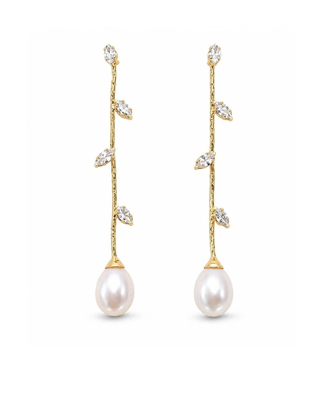 Lovii Brown 14K Plated Natural Freshwater Pearl Drop Earrings