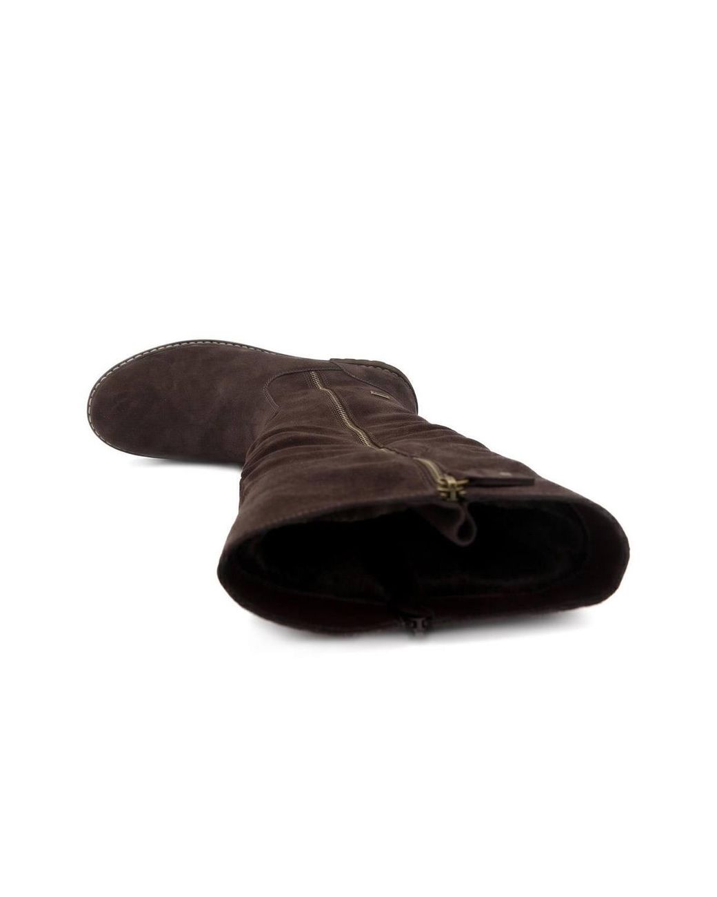 Pavers Black Suede Leather Wide Calf Fit Boots