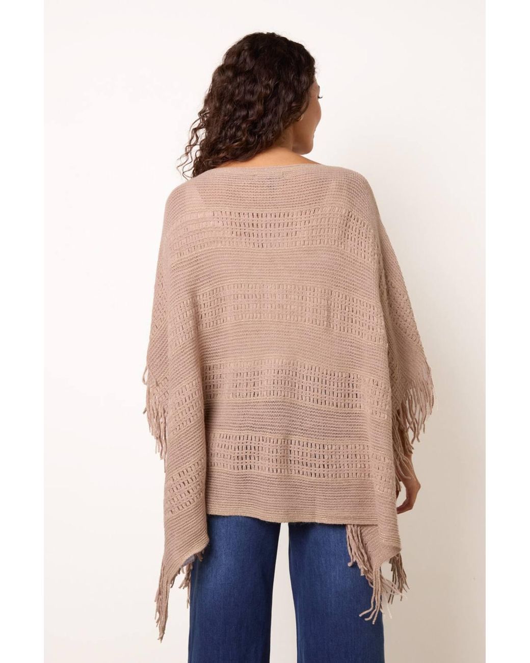 Blue Vanilla Blue Sleeveless Round Neck Poncho