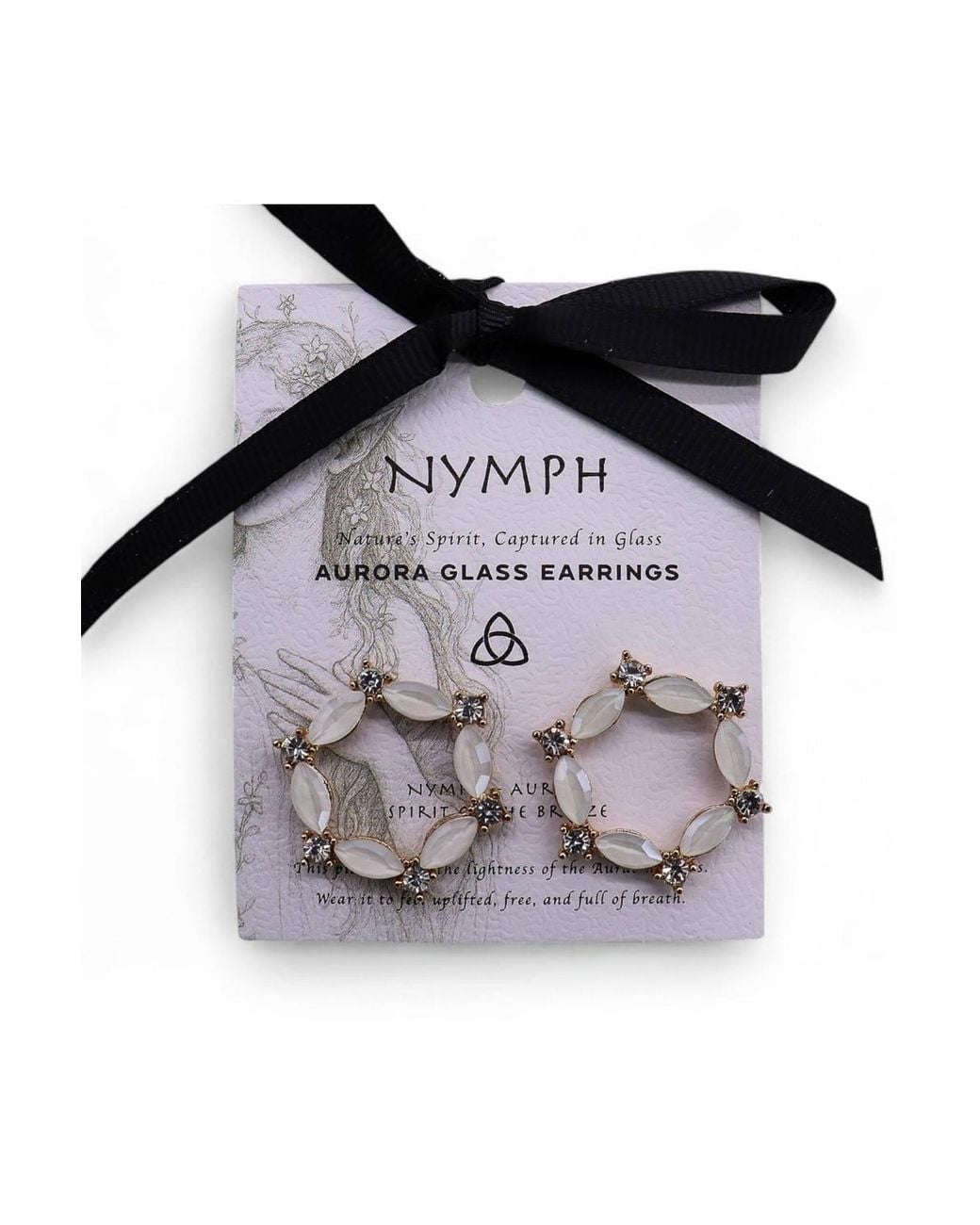 KDMD White Vintage Glass Loop Earrings