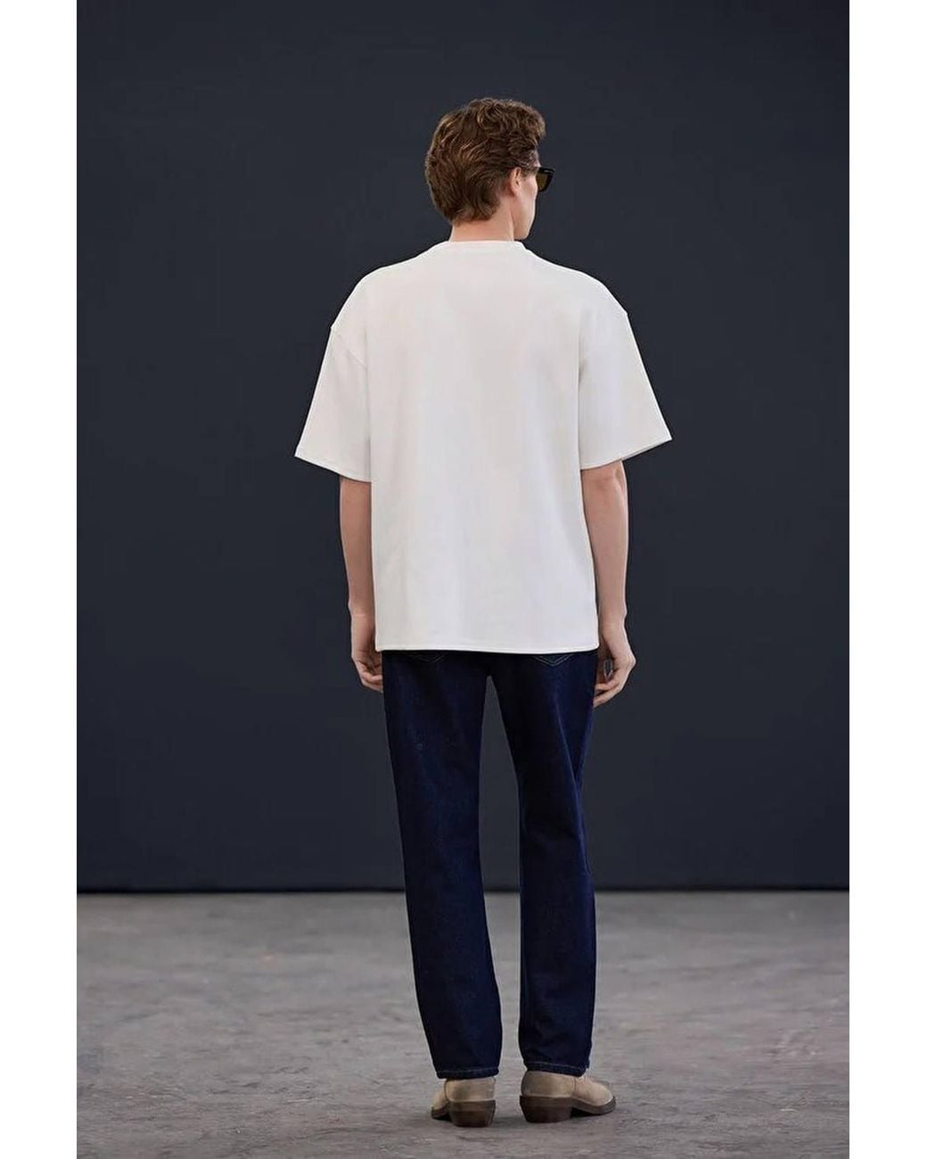 WOVCOR Blue Oversized Plain Short Sleeve T-Shirt for men
