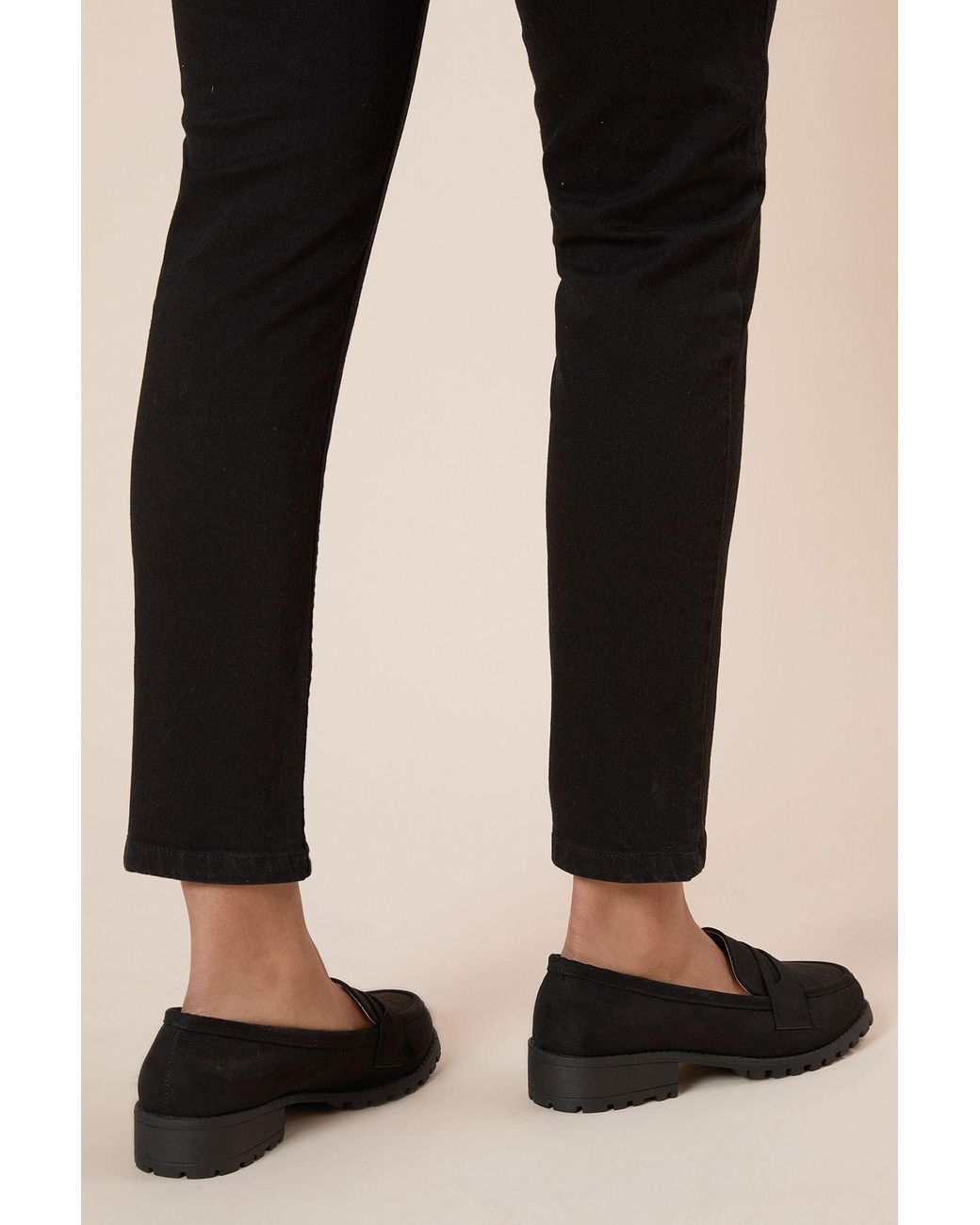 Dorothy Perkins Black Wide Fit Leoni Chunky Loafers