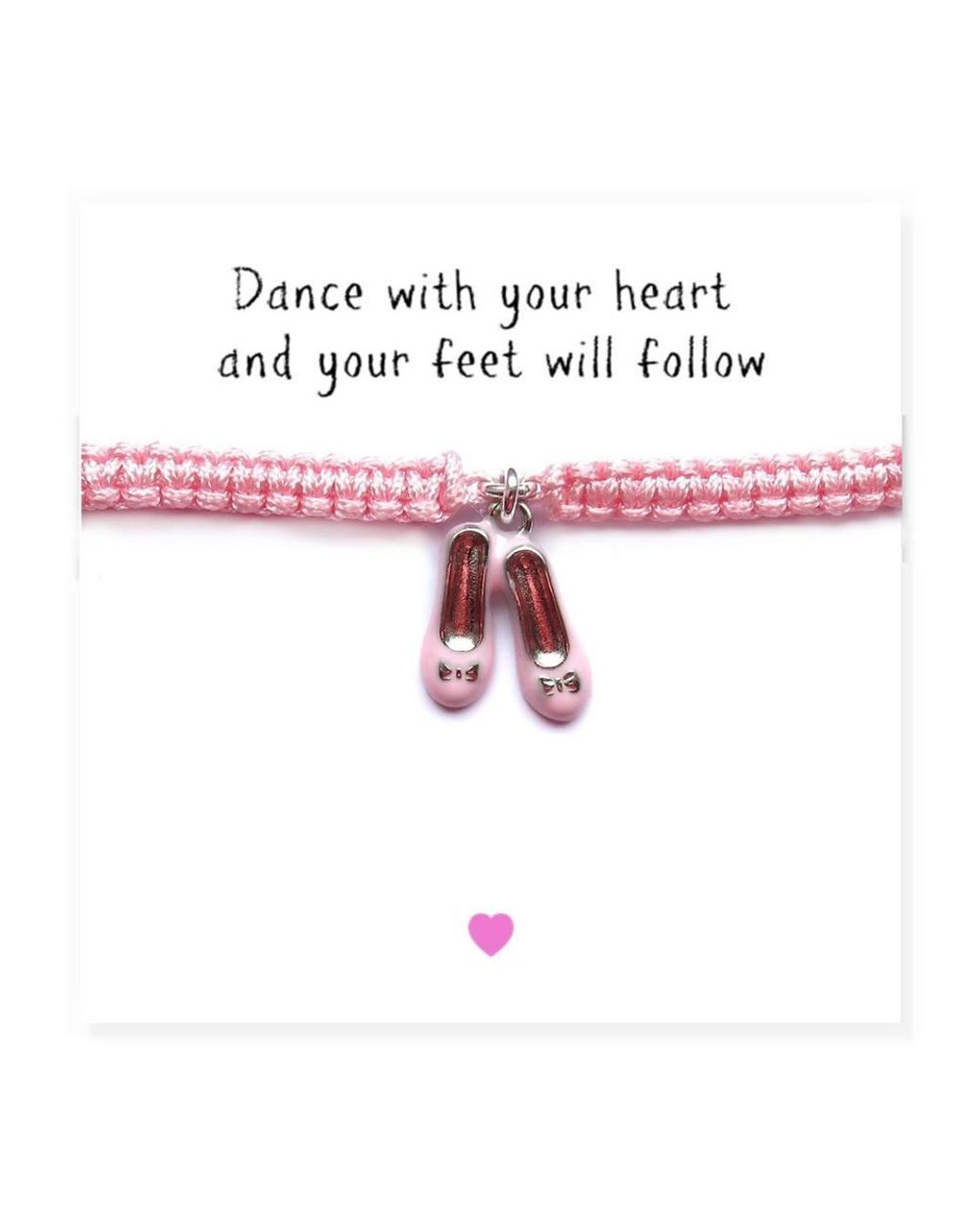 Aye Do Gifts Pink Ballet Shoes Friendship Bracelet & Gift Card
