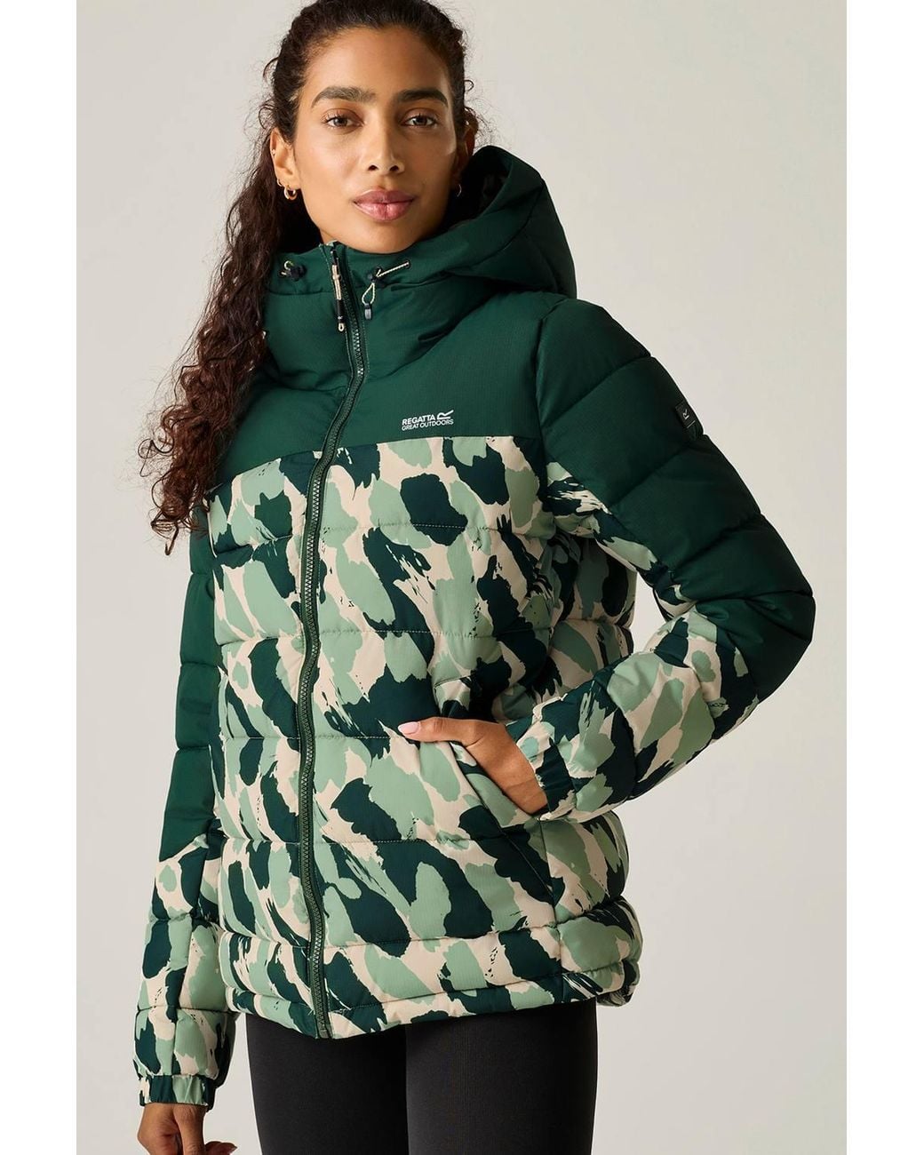 Regatta Green Aldthorn Hooded Water-Repellent Insulating Padded Jacket