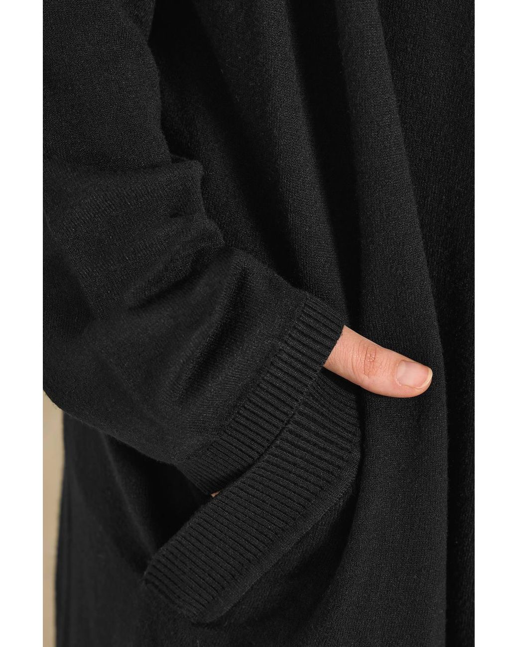 Evans Black Premium Waterfall Cardigan