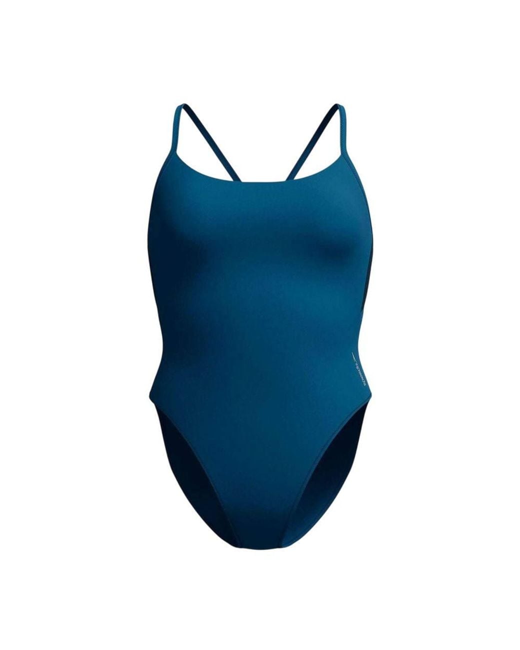 Speedo Blue Plain Racer One Piece Swimsuit