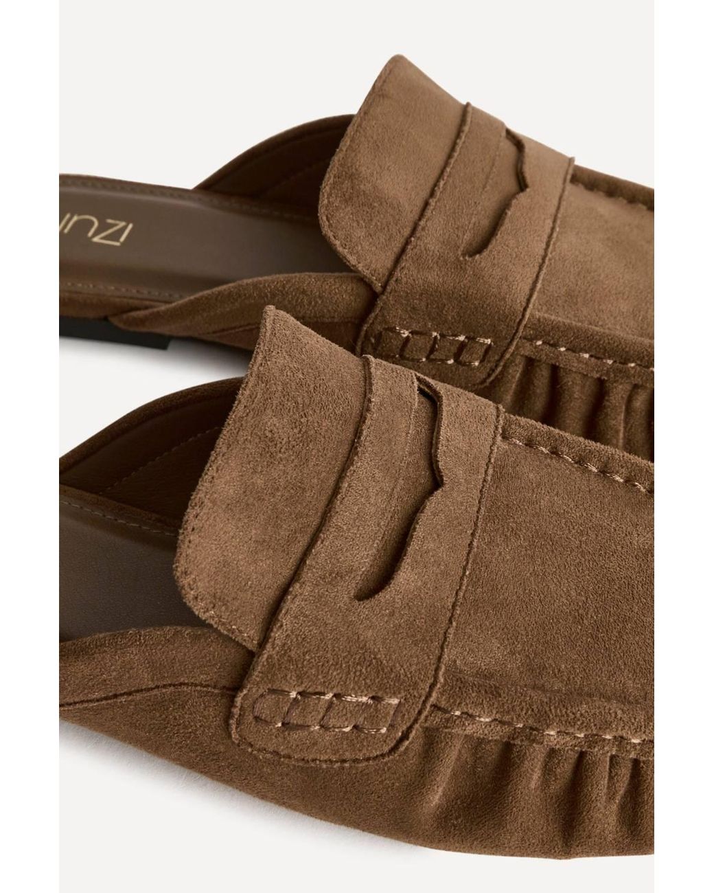 Linzi Brown Journal Ruched Square Toe Mules
