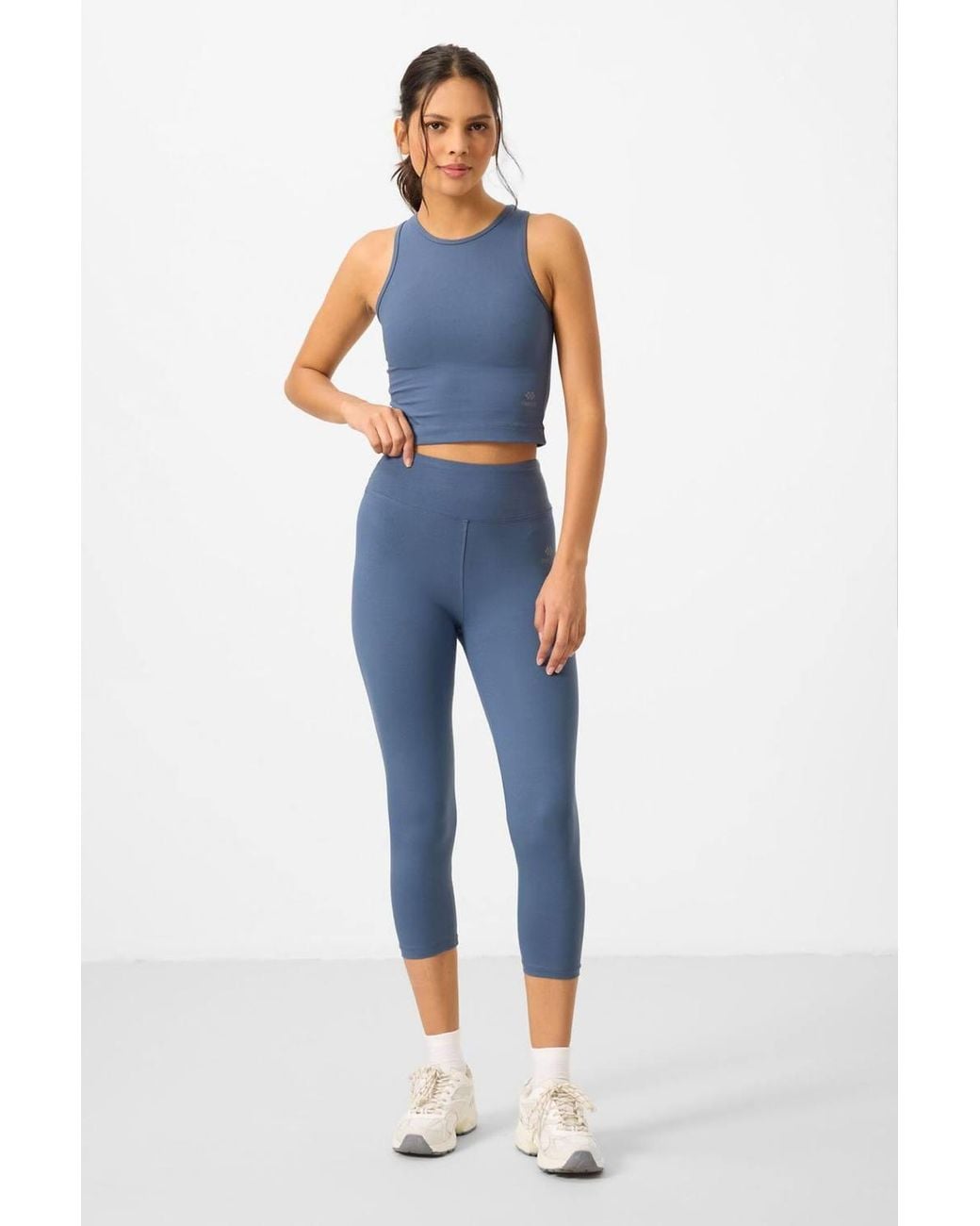 TOMMY LIFE Blue Sleeveless Cotton Blend Active Set
