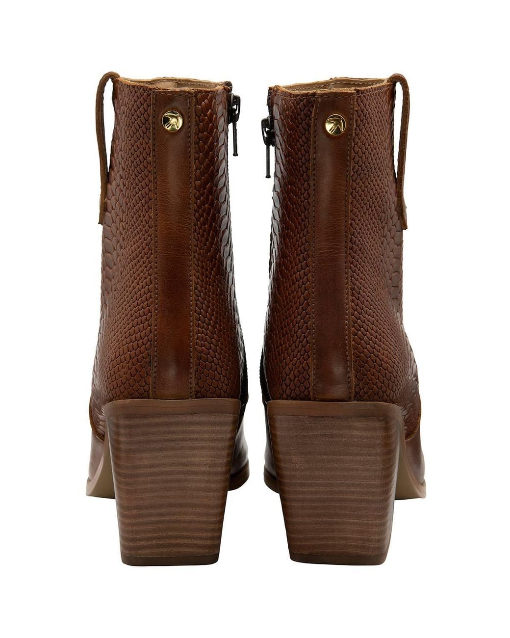 Ravel Brown 'Dorey' Leather Heeled Ankle Boots