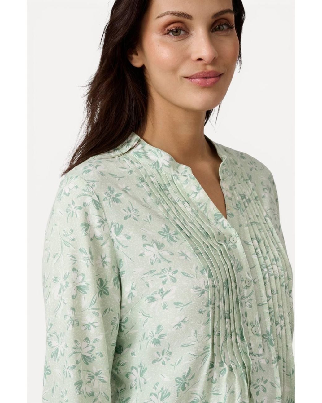 DAMART Green Printed Front-Pleat Tunic
