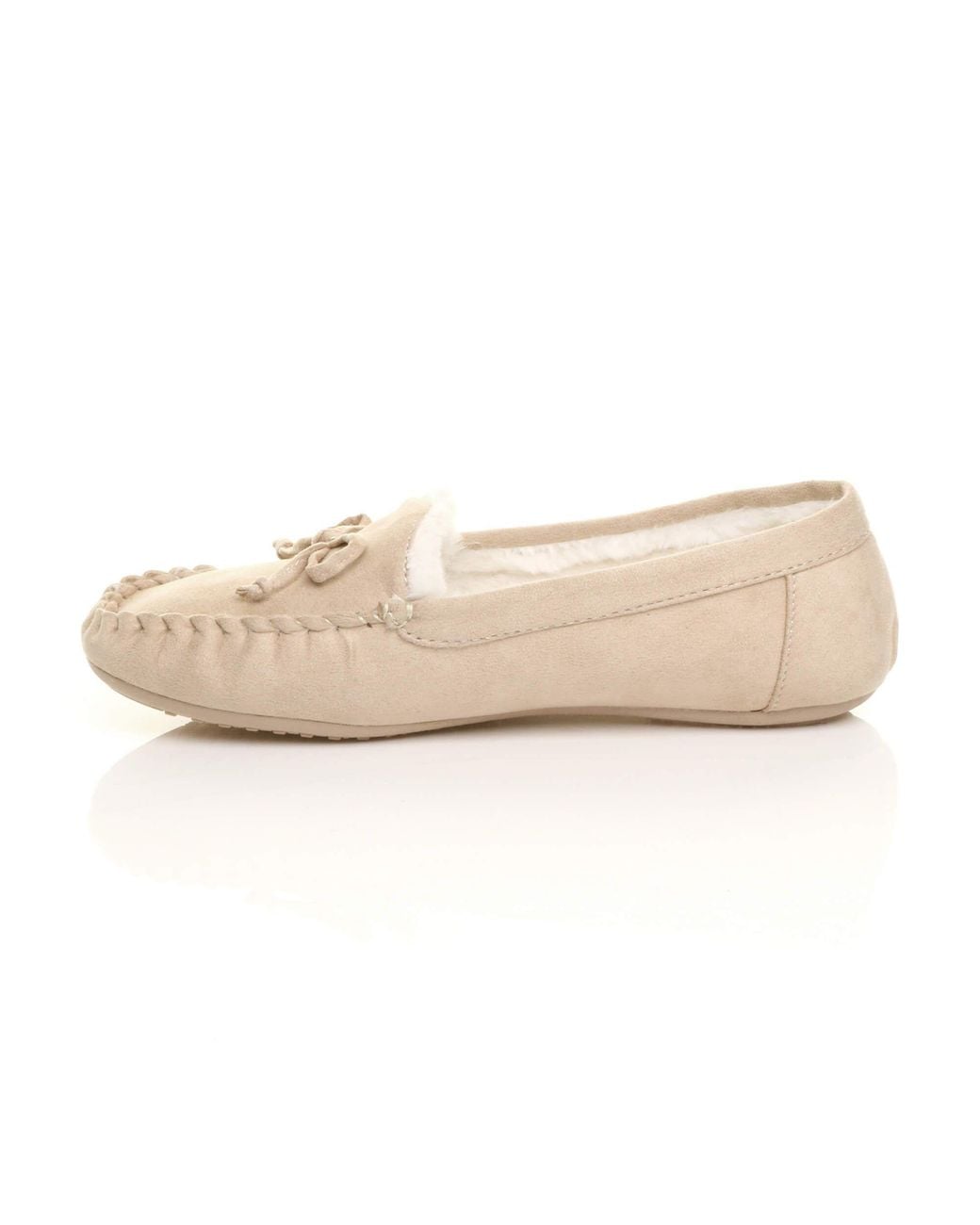 AJVANI White Flat Heel Boat Shoes Moccasins Slippers