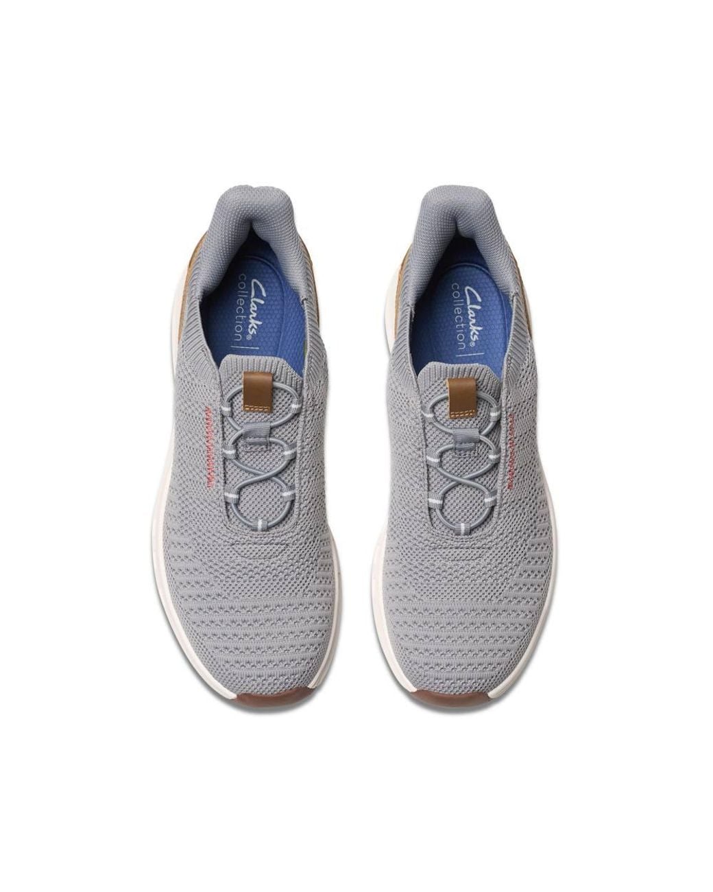 Clarks Gray Motion Trek Lo Knit Trainers, Walking for men