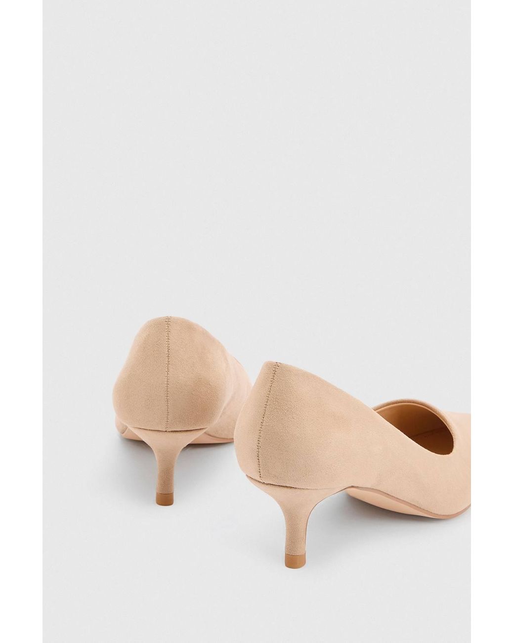 Dorothy Perkins Blue Dove Faux Suede Kitten Heel Court Shoes